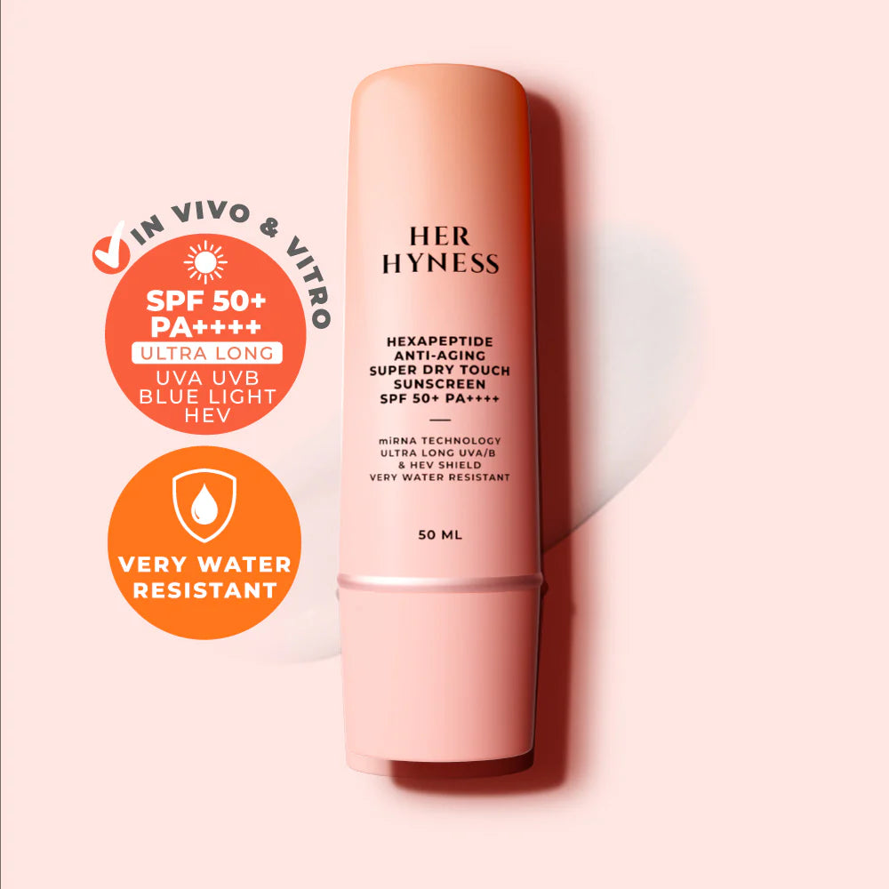 HER HYNESS Hexapeptide Anti-Aging Super Dry Touch Sunscreen SPF 50+ PA++++ 50 ml