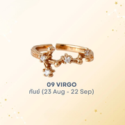 Virgo Zodiac Ring – White Topaz Constellation Design