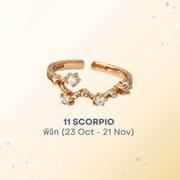 Scorpio Zodiac Ring – White Topaz Constellation Design