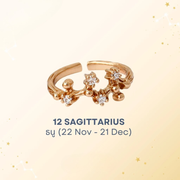 Sagittarius Zodiac Ring – White Topaz Constellation Design