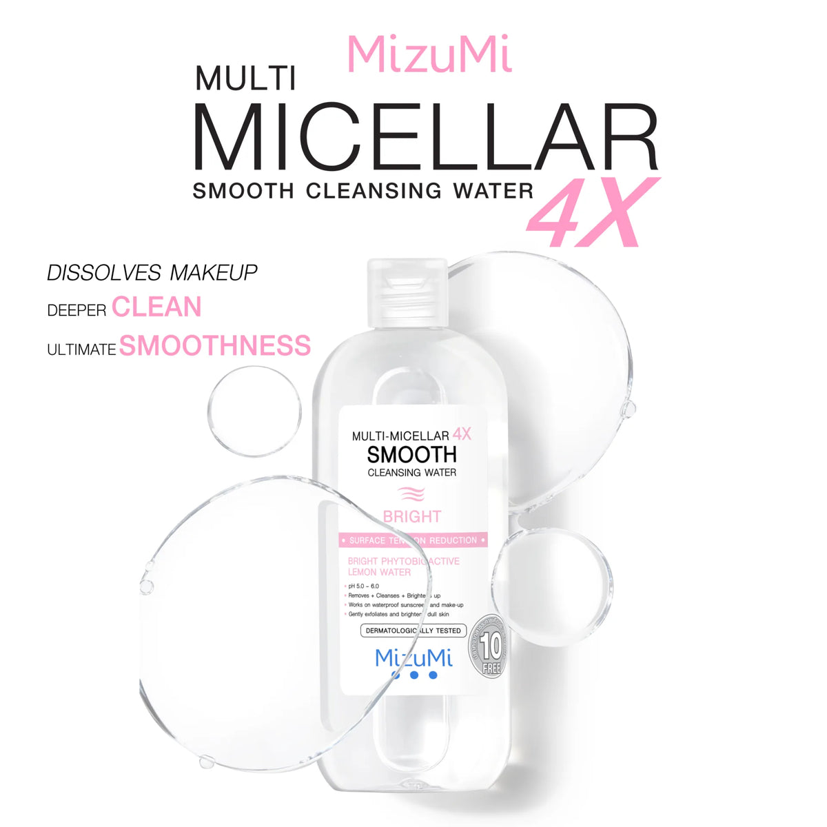 MizuMi Multi-Micellar 4X Smooth Cleansing Water Bright