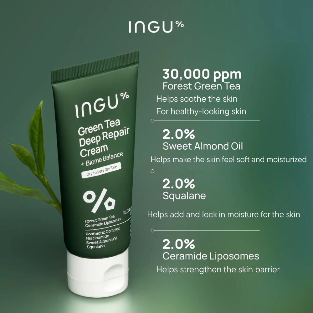 INGU Green Tea Deep Repair Cream + Biome Balance