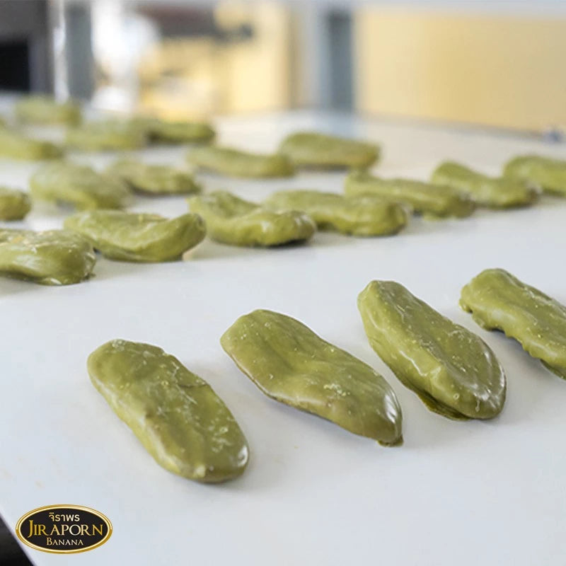 Premium Matcha Coated Sun-Dried Banana – Soft & Chewy (250 g)