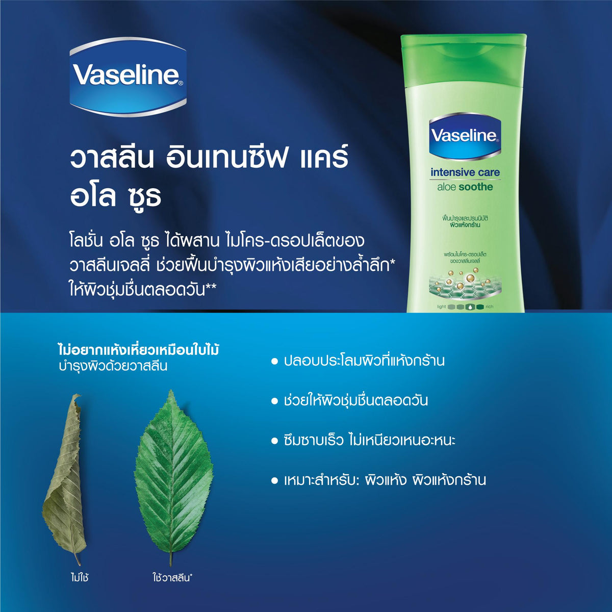 Vaseline Intensive Care Aloe Soothe Pro Ceramide Body Lotion 480 ml x 2