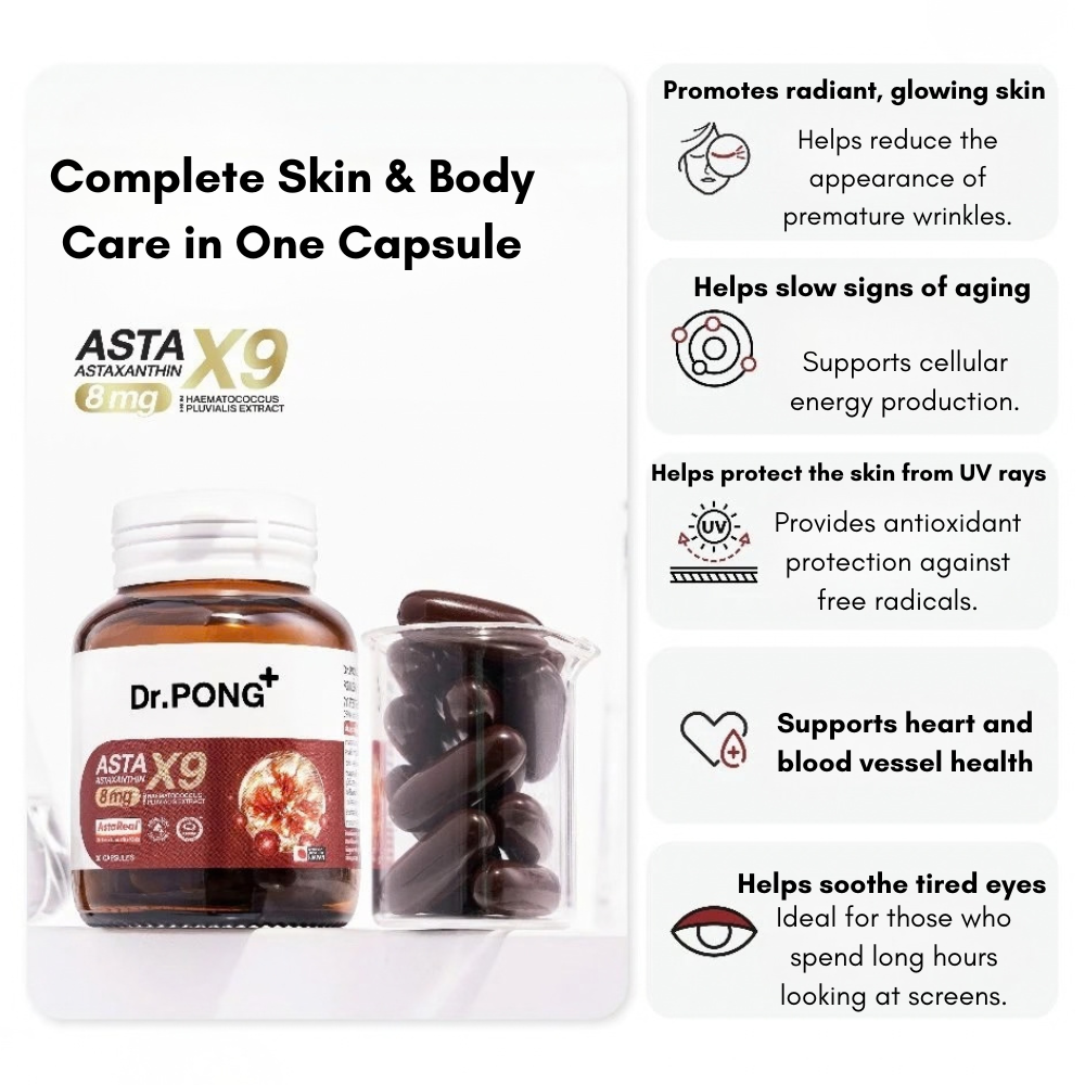 Dr.PONG ASTAX9 with Astaxanthin 8 mg — 30 Capsules