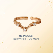 Pisces Zodiac Ring – White Topaz Constellation Design