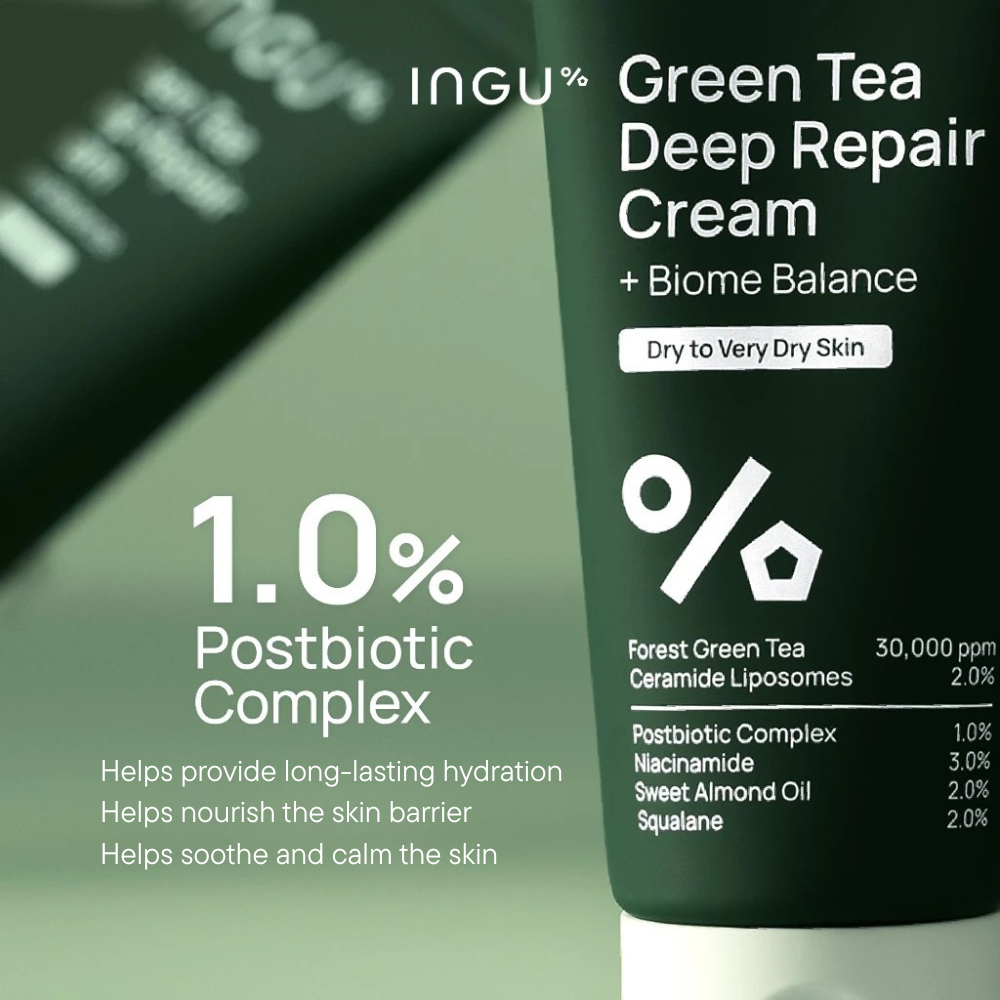 INGU Green Tea Deep Repair Cream + Biome Balance