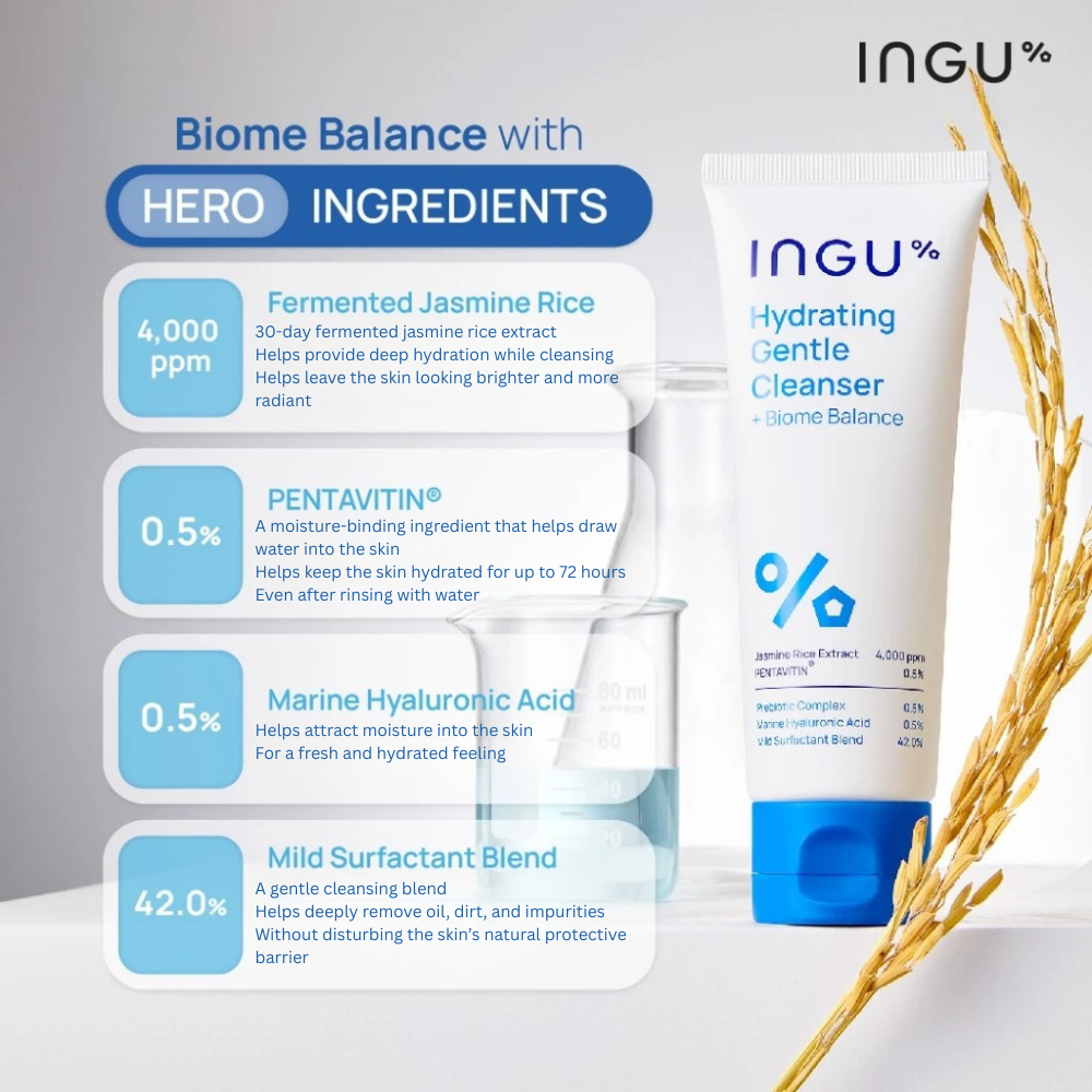 INGU Hydrating Gentle Cleanser + Biome Balance