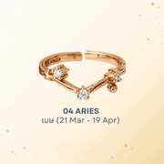 Aries Zodiac Ring – White Topaz Constellation Design