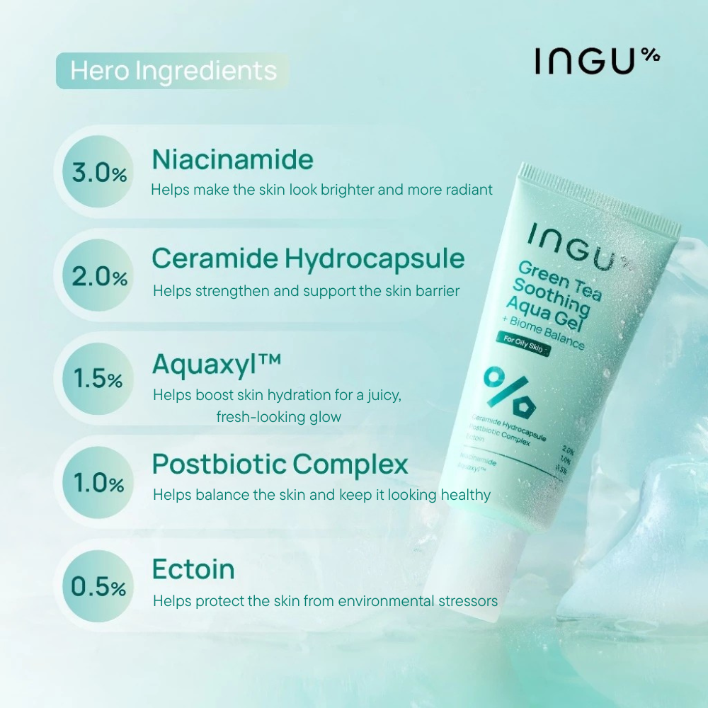 INGU Green Tea Soothing Aqua Gel + Biome Balance