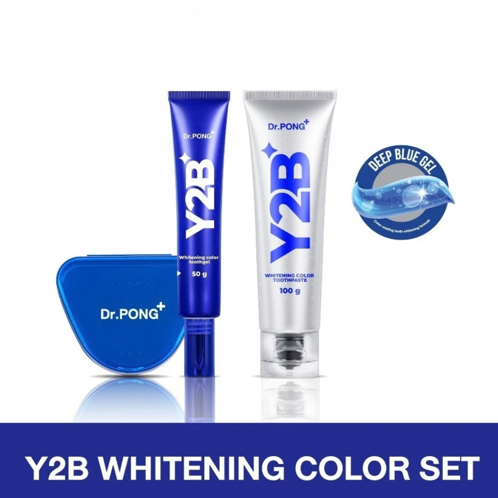 Dr.PONG Y2B Whitening Color Set – Toothpaste 100g + Toothgel 50g