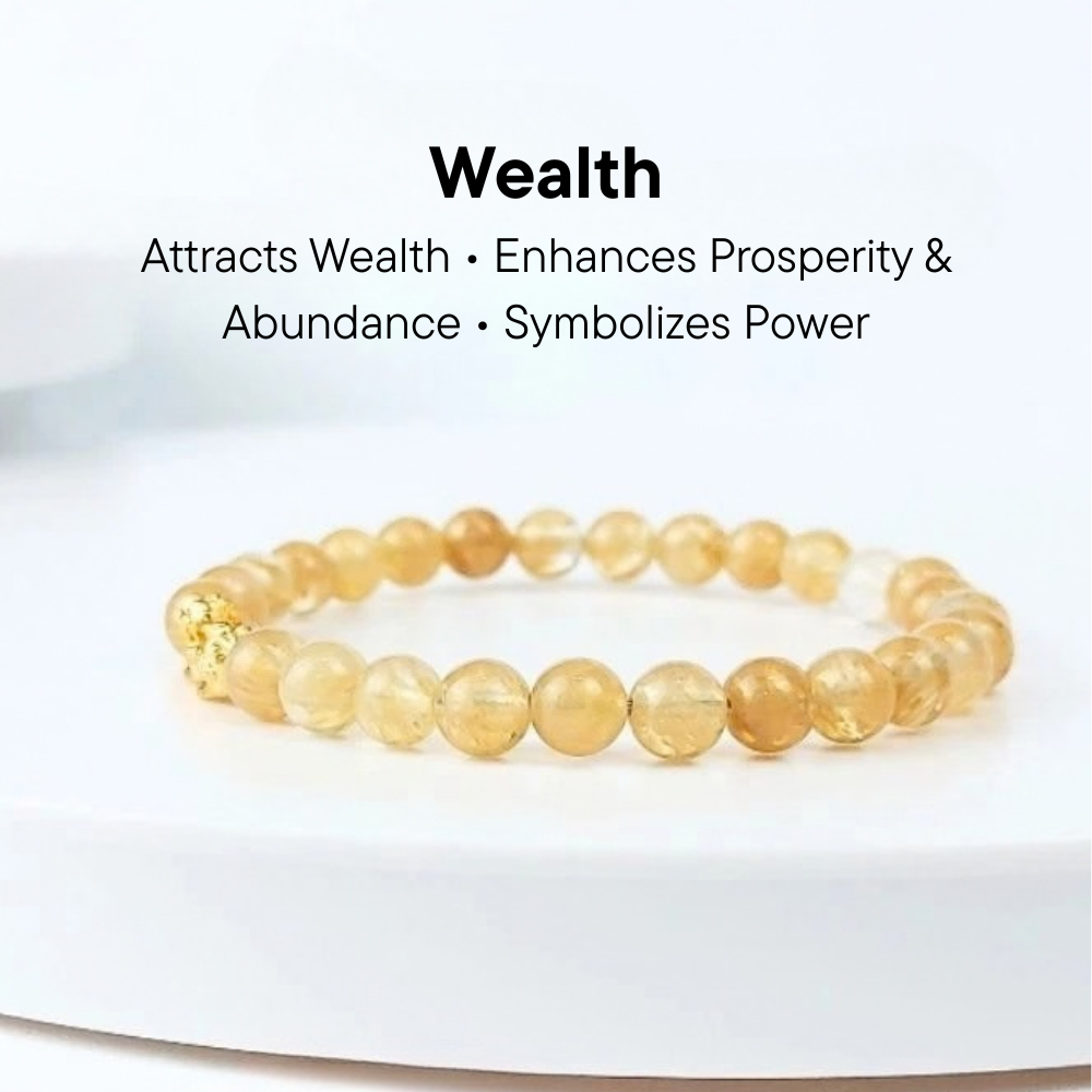 Pixiu Lucky Stone Bracelet – Gold-Tone Charm & 6 mm Beads