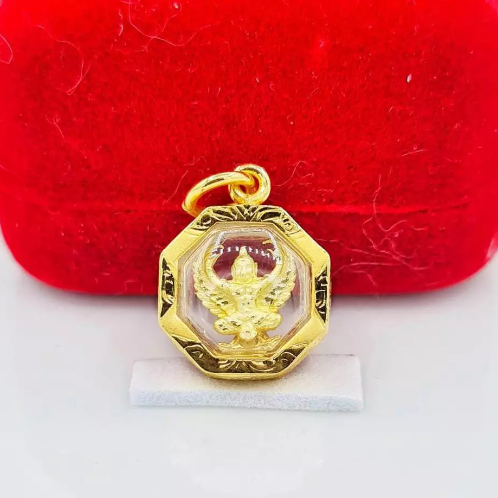 Garuda Octagonal Amulet Pendant – Gold-Plated 96.5 Premium Grade