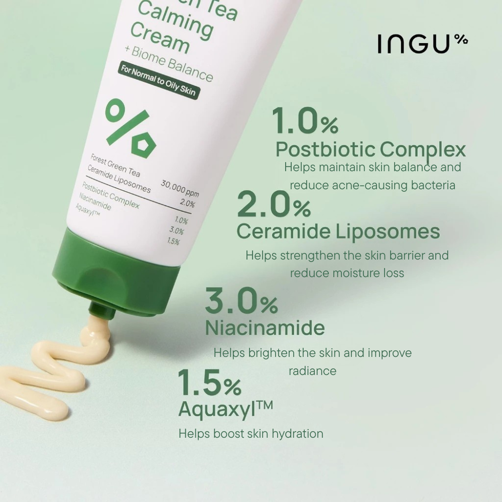 INGU Green Tea Calming Cream + Biome Balance