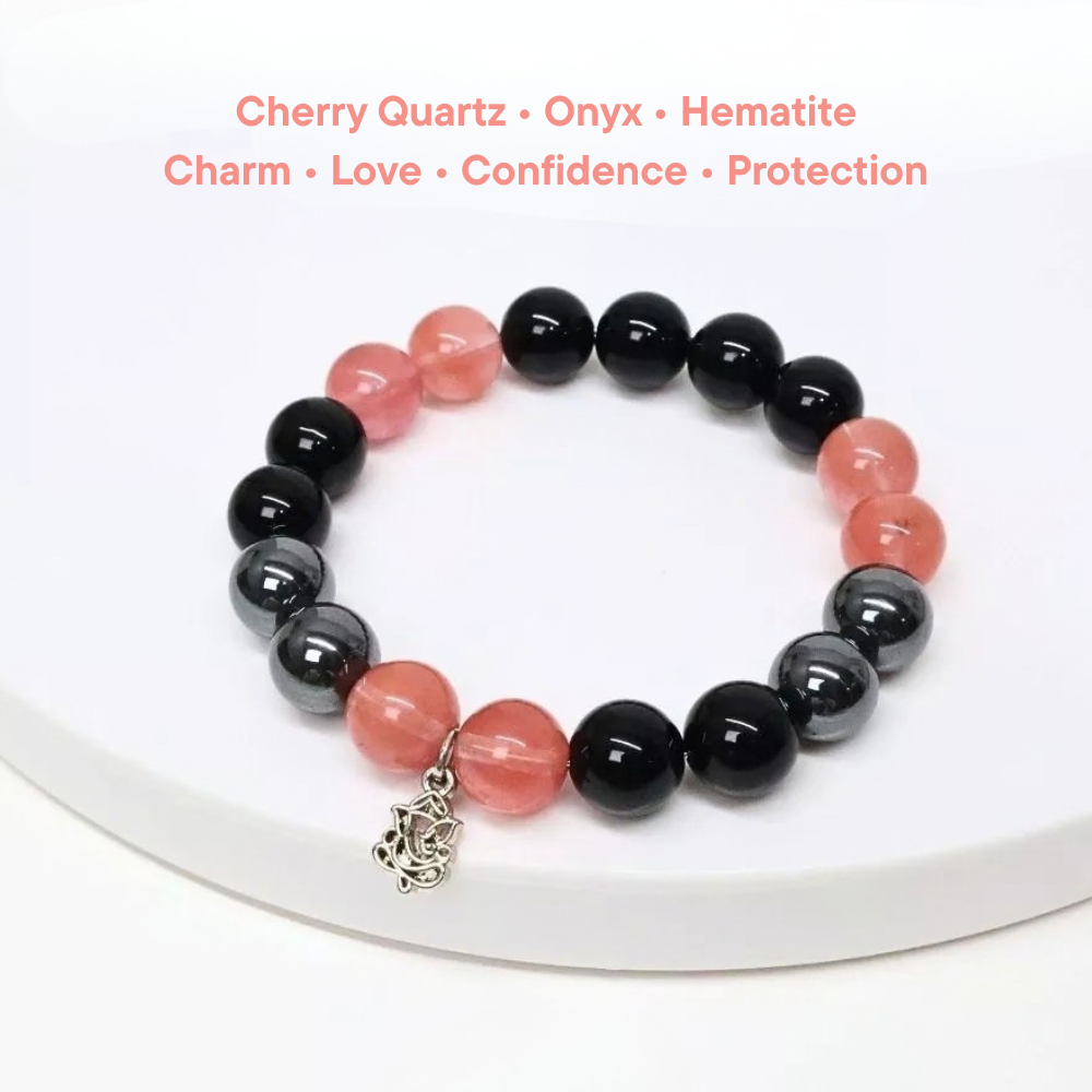 Ganesha Cherry Quartz Bracelet – Love and Optimism,