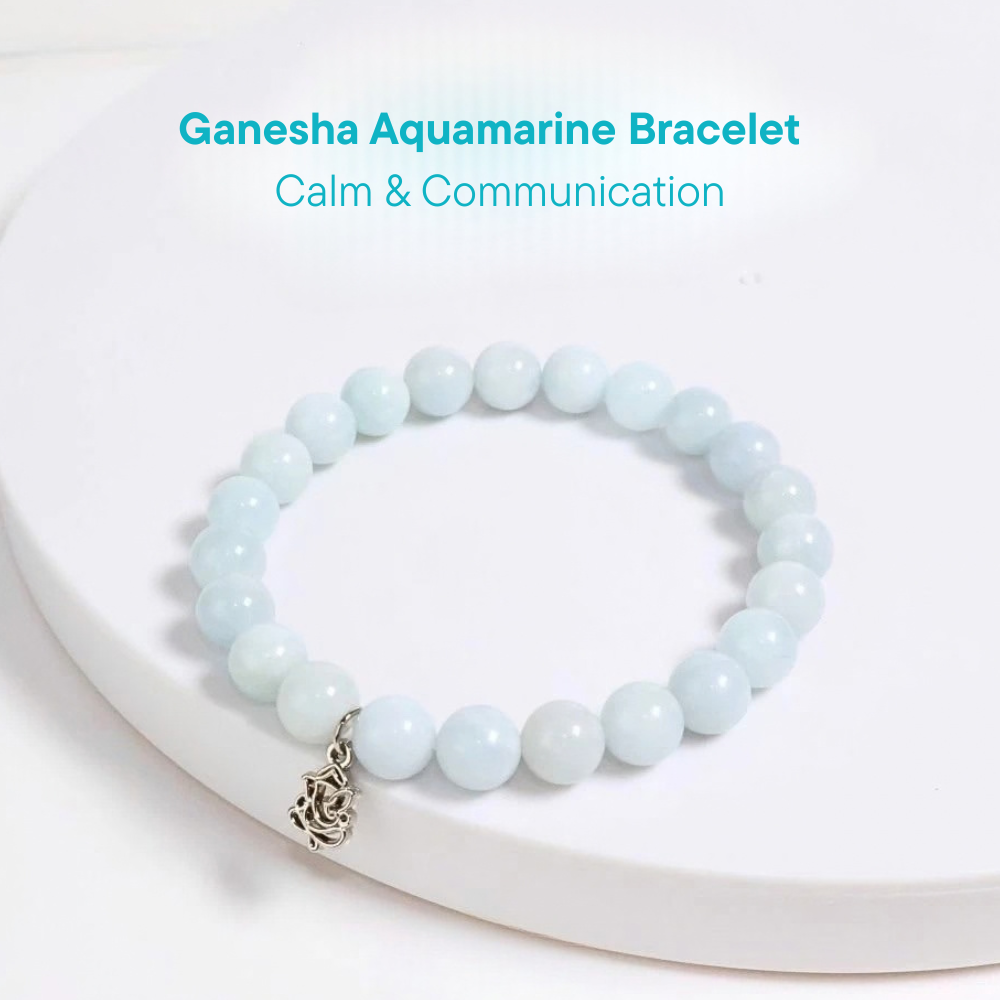 Ganesha Aquamarine Bracelet – Calm & Communication