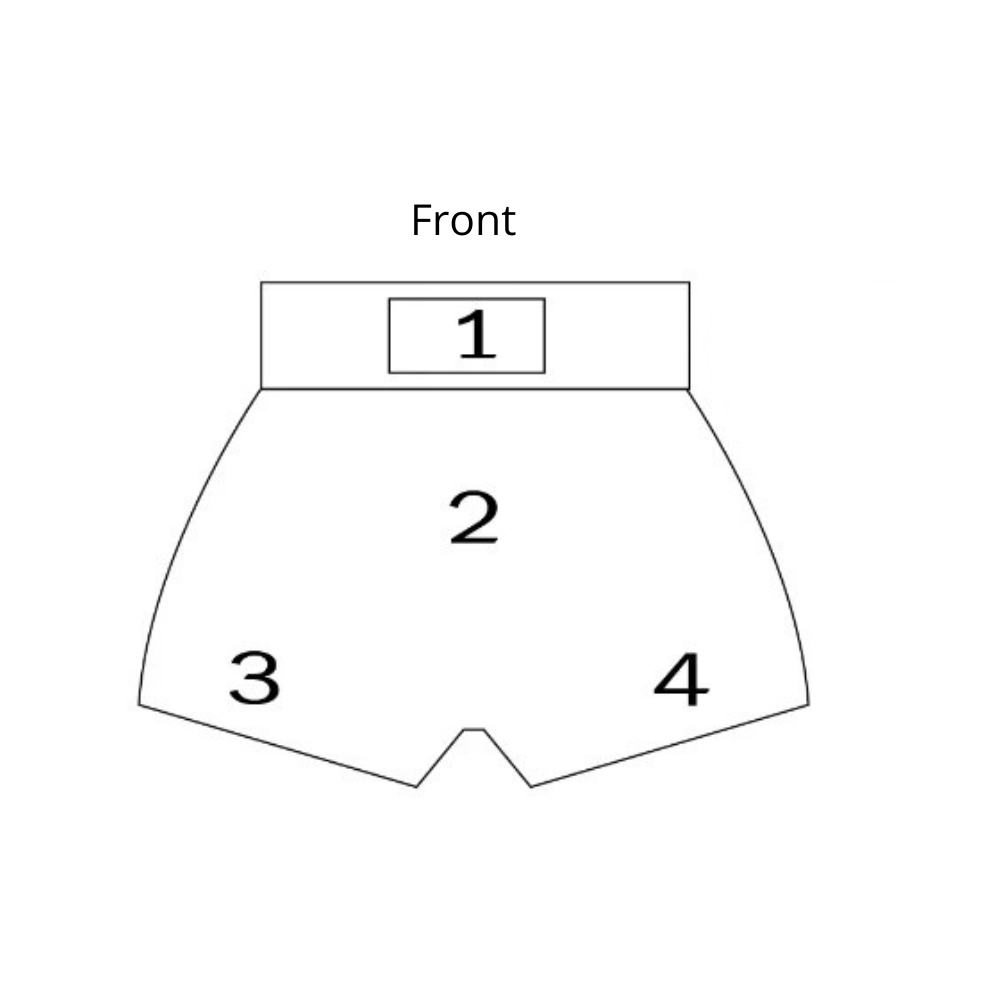 Custom Name Muay Thai Shorts - Blue with Thai Flag Waistband