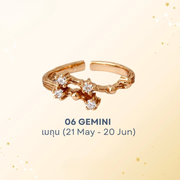 Gemini Zodiac Ring – White Topaz Constellation Design
