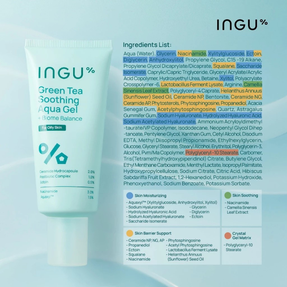INGU Green Tea Soothing Aqua Gel + Biome Balance