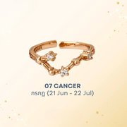 Cancer Zodiac Ring – White Topaz Constellation Design