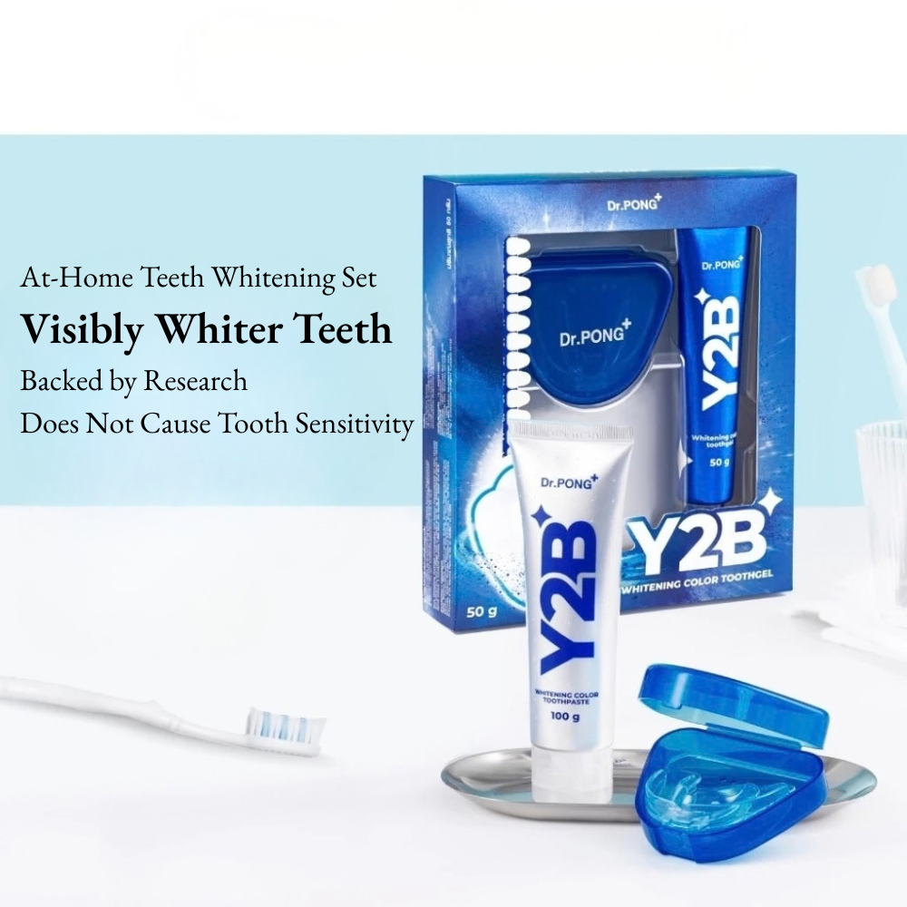 Dr.PONG Y2B Whitening Color Set – Toothpaste 100g + Toothgel 50g