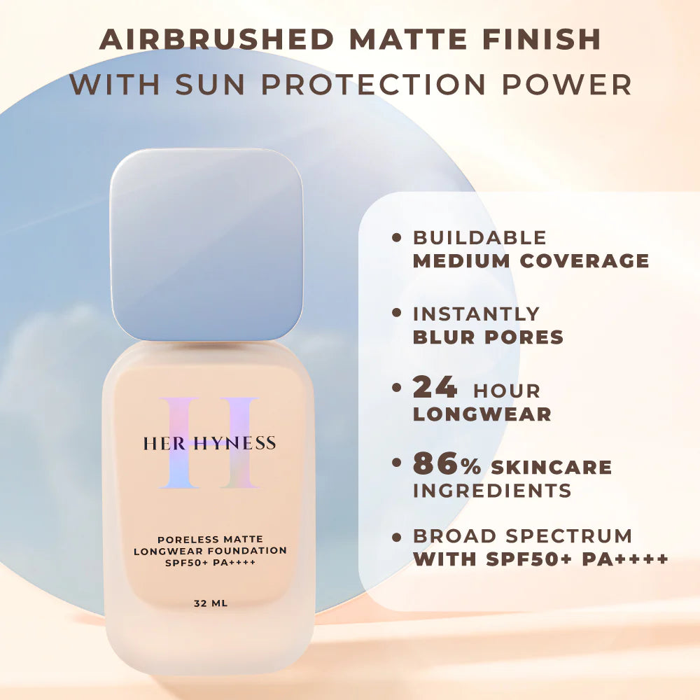 HER HYNESS Poreless Matte Longwear Foundation SPF50+ PA++++ 32ml