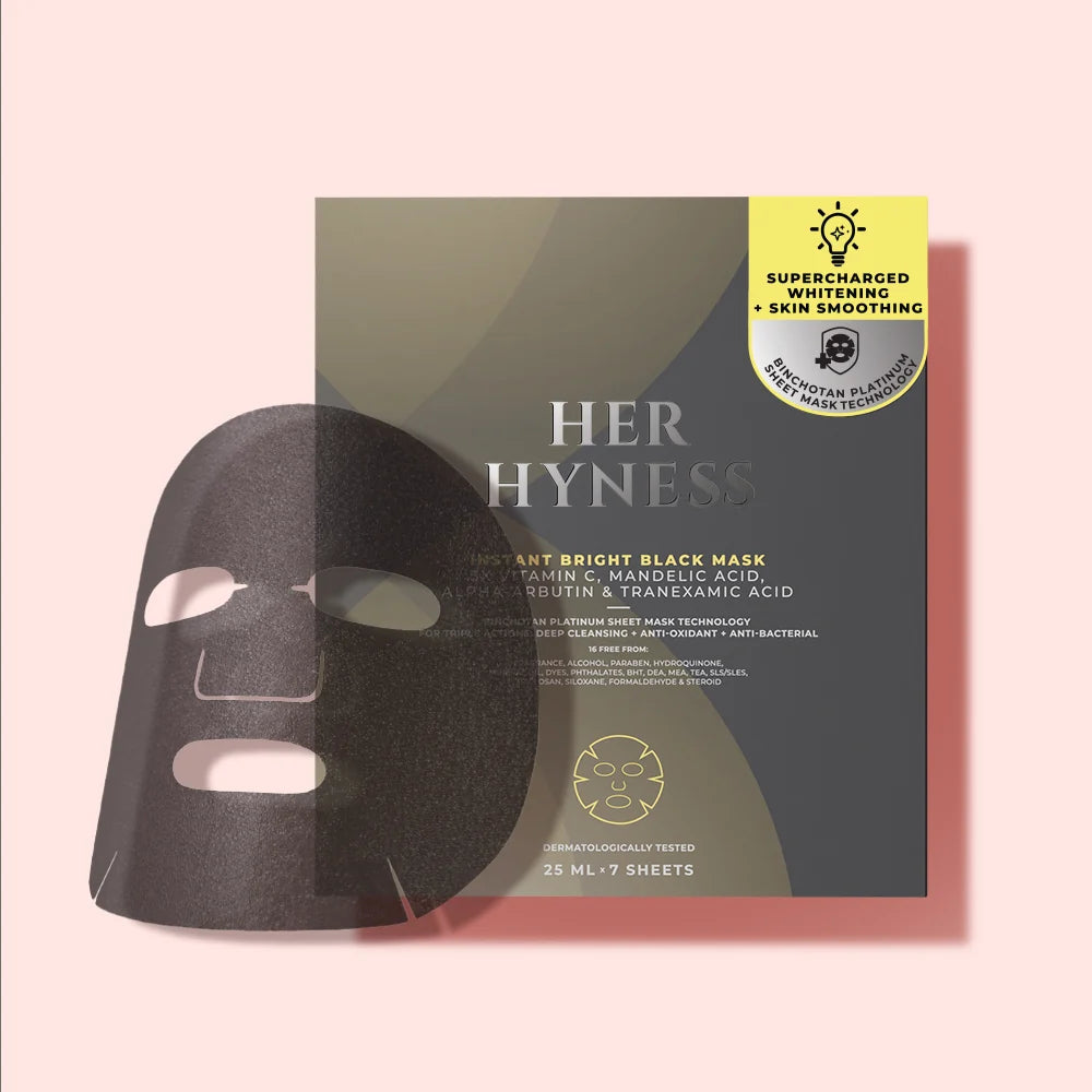 Her Hyness Instant Bright Black Mask – Box of 7 Sheets