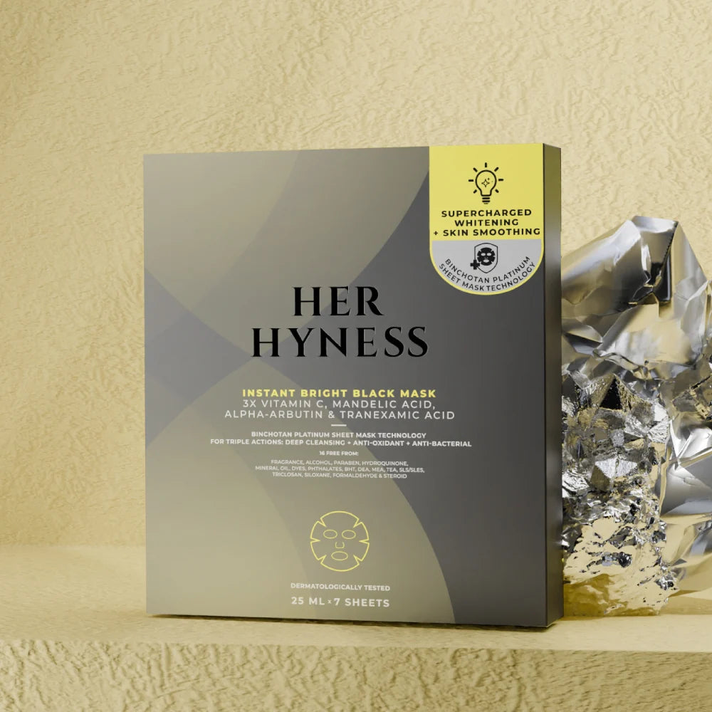 Her Hyness Instant Bright Black Mask – Box of 7 Sheets