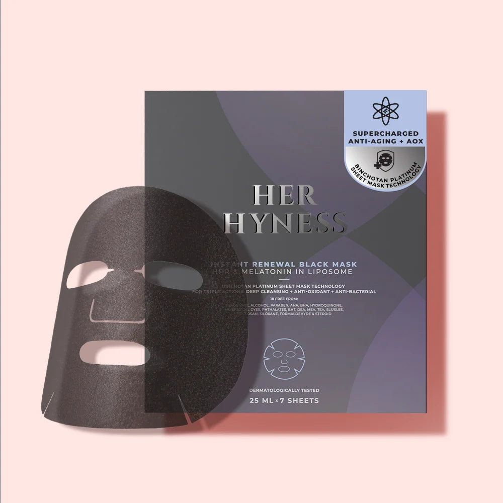 Her Hyness Instant Renewal Black Mask — Box of 7 Sheets