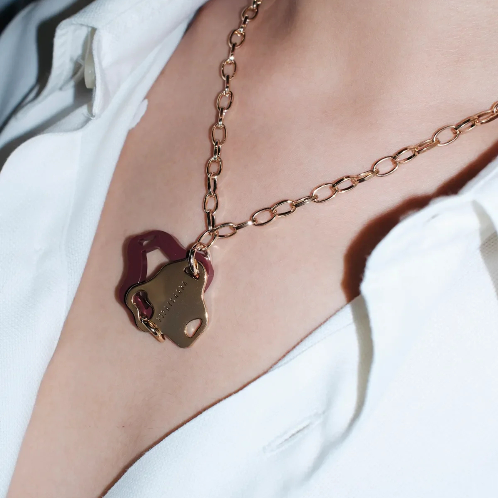 PIPATCHARA Aqua Necklace Gold (Burgundy)