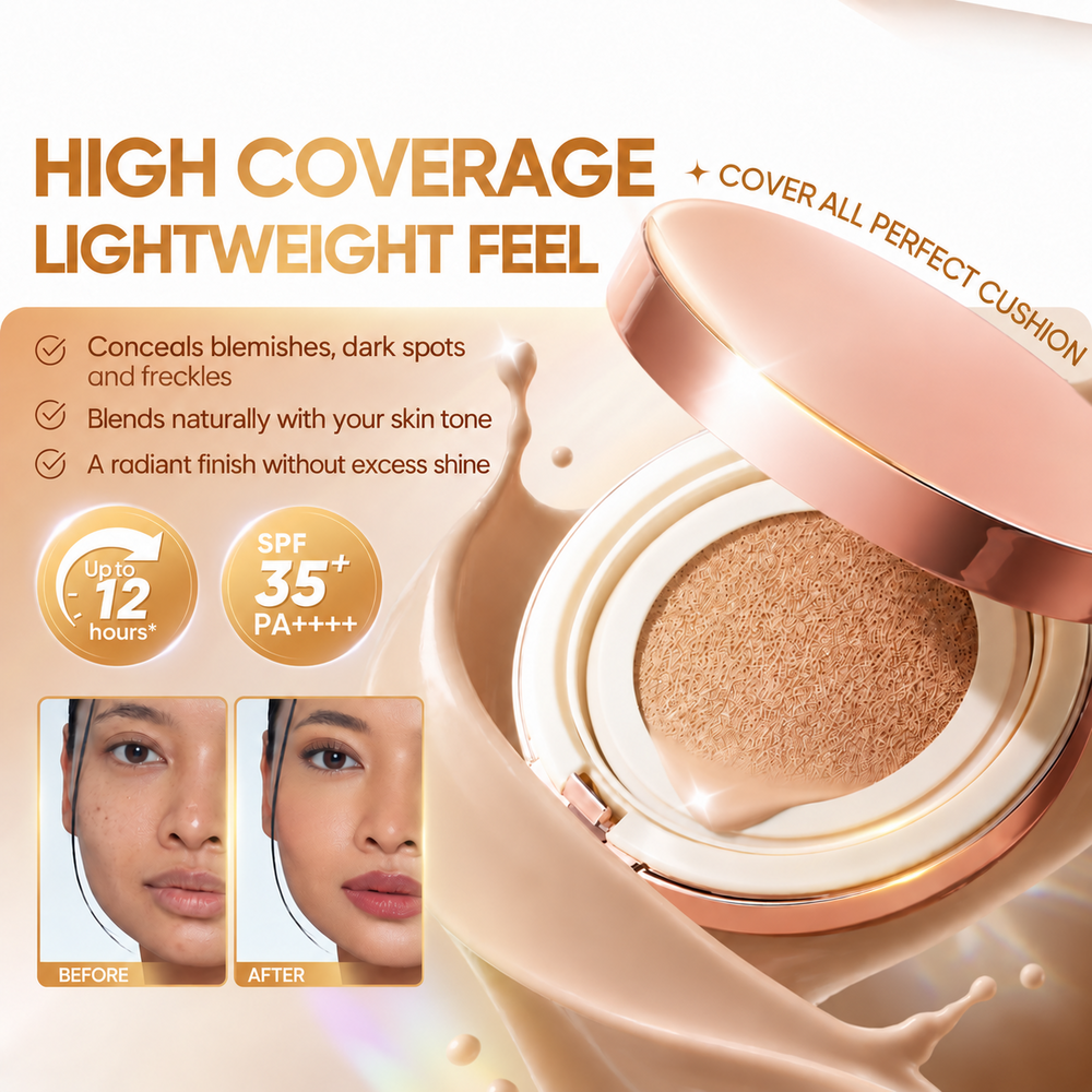 Cover All Perfect Air Cushion lightweight high coverage foundation SPF 35 PA++++