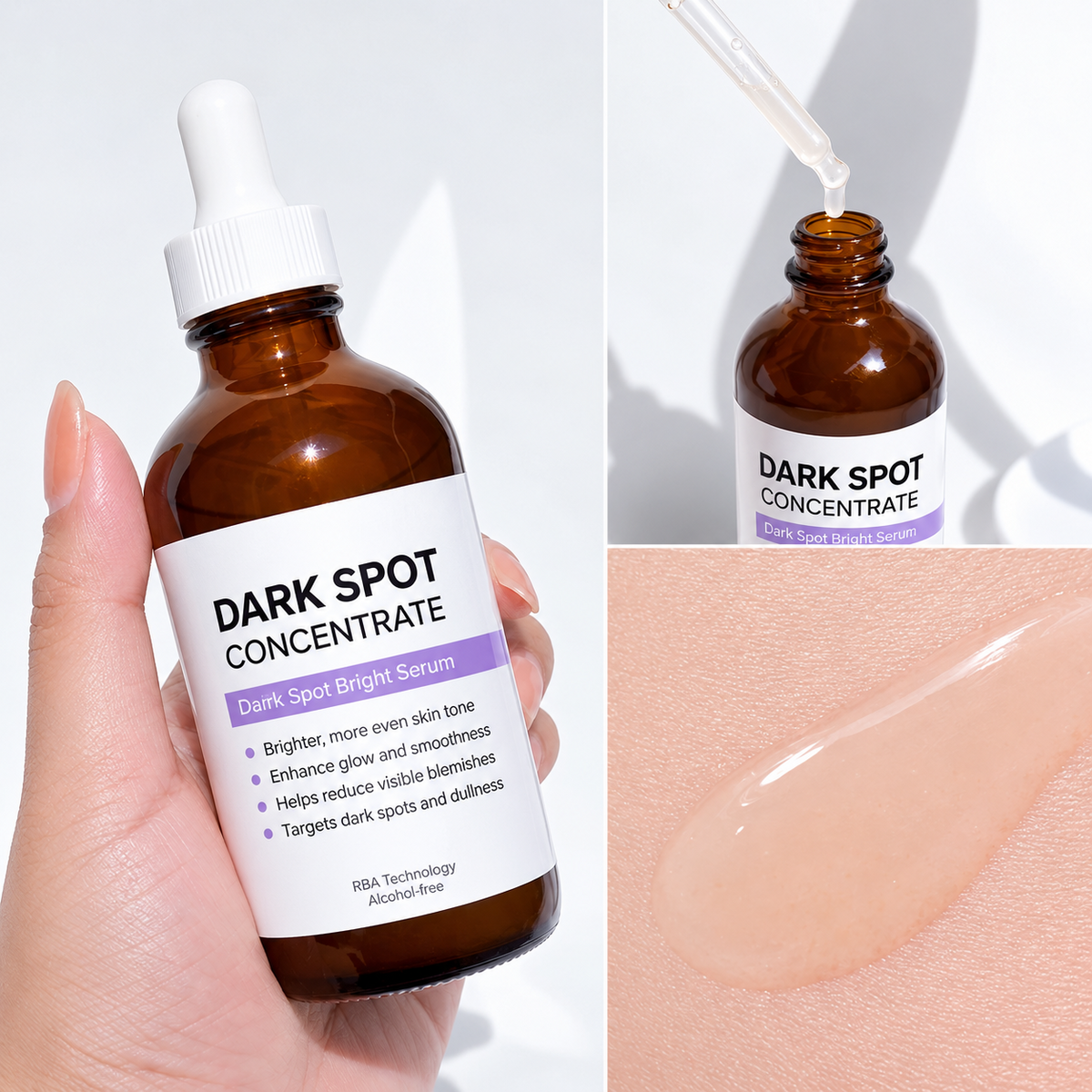 CLEAR NOSE Dark Spot Bright Serum bottle and lightweight texture