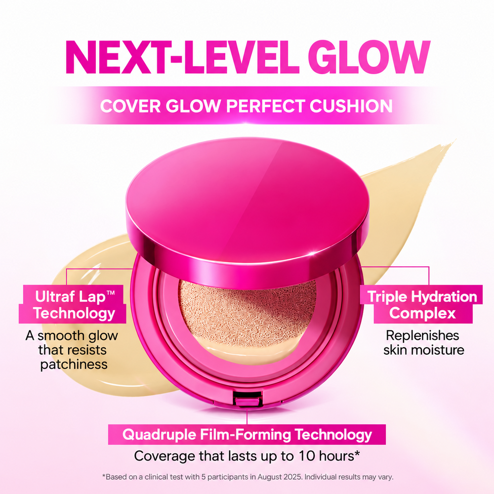 SKINTIFIC Cover Glow Perfect Cushion 11g pink compact and hydrating technology