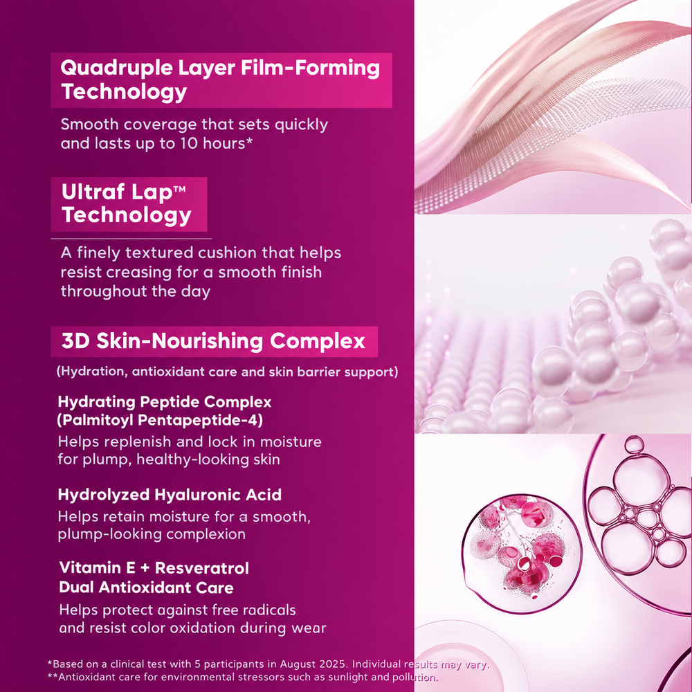 SKINTIFIC Cover Glow cushion film-forming technology and hydrating ingredients