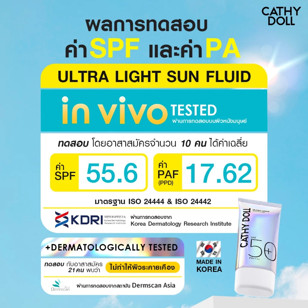 Cathy Doll Ultra Light Sun Fluid SPF50+ PA++++ (40 ml)