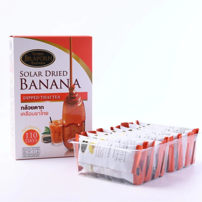 Thai Tea Coated Sun-Dried Banana – Premium Thai Dessert Snack (250 g)