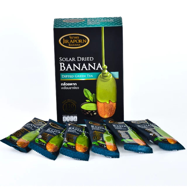 Premium Matcha Coated Sun-Dried Banana – Soft & Chewy (250 g)