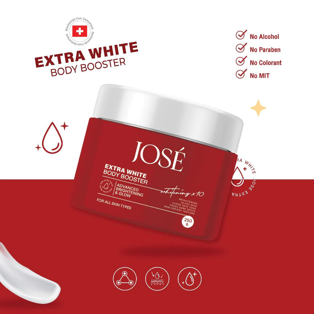 JOSE Extra White Body Booster 250g – Brightening Body Cream with 5% Niacinamide